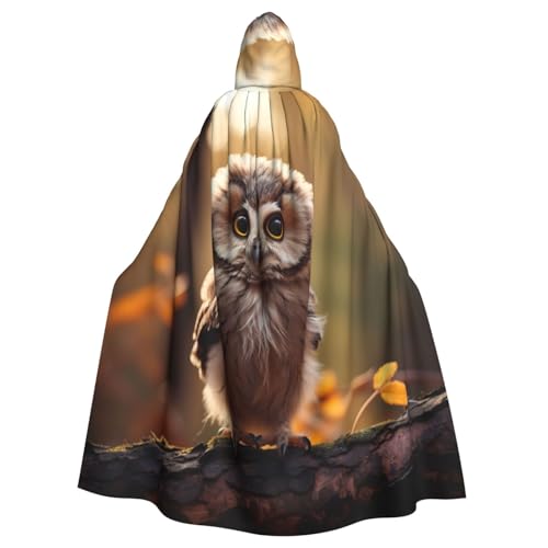 YKJJFVZ Umhang mit niedlichem Eulen-Druck, für Cosplay, Erwachsene, Halloween, Hexe, Kapuzenumhang, Uni-Kostüm für Horror-Partys, Maskerade YKJJFVZ Umhang mit niedlichem Eulen-Druck, für Cosplay, Erwachsene, Halloween, Hexe, Kapuzenumhang, Uni-Kostüm für Horror-Partys, Maskerade von YKJJFVZ
