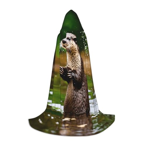 YKJJFVZ Umhang mit niedlichem braunem Otter-Druck, Mittelalter- und Renaissance-Umhang mit Kapuze, Zauberer, Vampir und Halloween-Kostüm YKJJFVZ Umhang mit niedlichem braunem Otter-Druck, Mittelalter- und Renaissance-Umhang mit Kapuze, Zauberer, Vampir und Halloween-Kostüm von YKJJFVZ