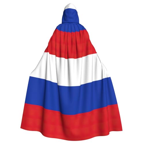 YKJJFVZ Umhang mit russischer Flagge, Cosplay, Erwachsene, Halloween, Hexe, Kapuzenumhang, Uni-Kostüm für Horror-Partys, Maskerade von YKJJFVZ