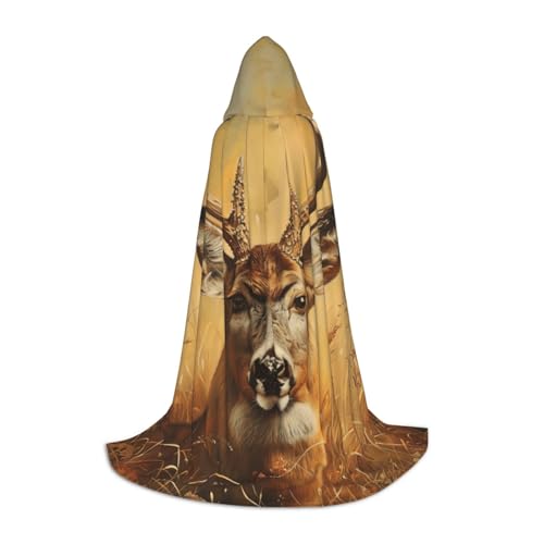 YKJJFVZ Umhang mit wildem Hirsch, Mittelalter und Renaissance, mit Kapuze, Zauberer, Vampir und Halloween-Kostüm YKJJFVZ Umhang mit wildem Hirsch, Mittelalter und Renaissance, mit Kapuze, Zauberer, Vampir und Halloween-Kostüm von YKJJFVZ