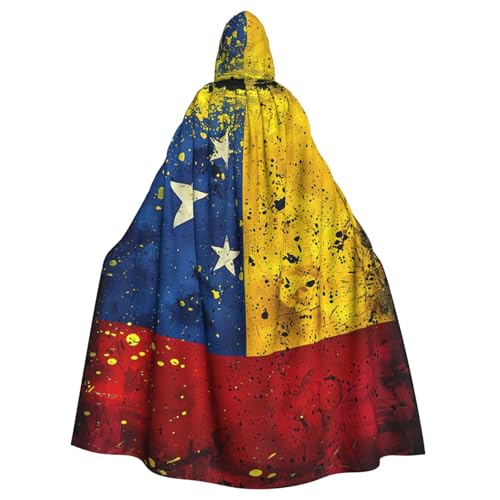 YKJJFVZ Venezuela-Flagge, 1 Druck, Rogue Cosplay, Erwachsene, Halloween, Hexe, Kapuzenumhang, Umhang, Uni-Kostüm für Horror-Partys, Maskerade von YKJJFVZ