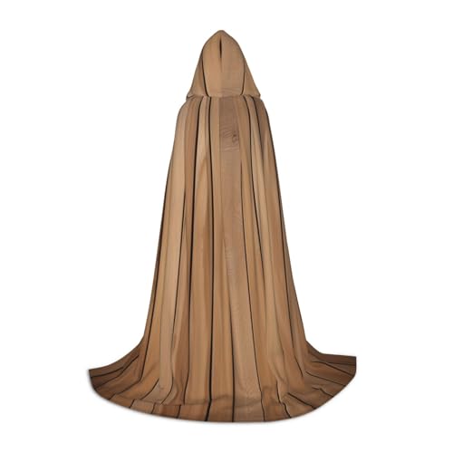 YKJJFVZ Vertikale Planken in Zimmerei, Eichenholzdruck, Mittelalter- und Renaissance-Umhang mit Kapuze, Zauberer, Vampir und Halloween-Kostüme von YKJJFVZ