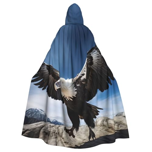YKJJFVZ Weißkopfseeadler2 Druck Rogue Cosplay Erwachsene Halloween Hexe Kapuzenumhang Umhang Uni Kostüm für Horrorpartys Maskerade von YKJJFVZ
