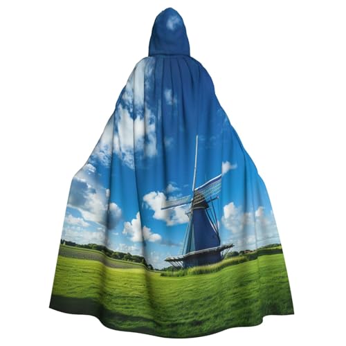 YKJJFVZ Windmühlen-Umhang mit Kapuze und blauem Druck, für Erwachsene, Halloween, Hexe, Uni, Kostüm für Horror-Partys, Maskerade YKJJFVZ Windmühlen-Umhang mit Kapuze und blauem Druck, für Erwachsene, Halloween, Hexe, Uni, Kostüm für Horror-Partys, Maskerade von YKJJFVZ
