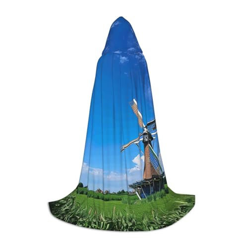 YKJJFVZ Windmühlen-Umhang mit blauem Druck, Mittelalter und Renaissance, mit Kapuze, Zauberer, Vampir und Halloween-Kostüm YKJJFVZ Windmühlen-Umhang mit blauem Druck, Mittelalter und Renaissance, mit Kapuze, Zauberer, Vampir und Halloween-Kostüm von YKJJFVZ
