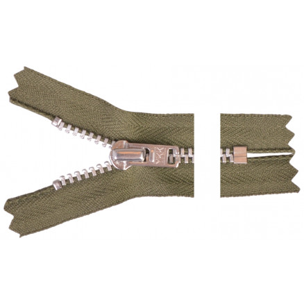 YKK Reißverschluss Aluminium 12cm 4mm Army von YKK