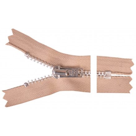 YKK Reißverschluss Aluminium 12cm 4mm Sand von YKK