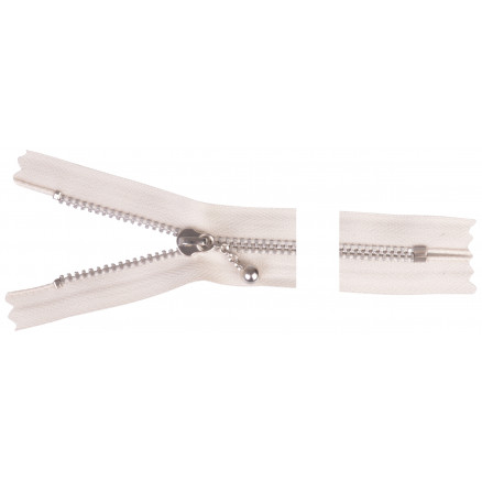 YKK Reißverschluss Aluminium 15cm 4mm Natur von YKK