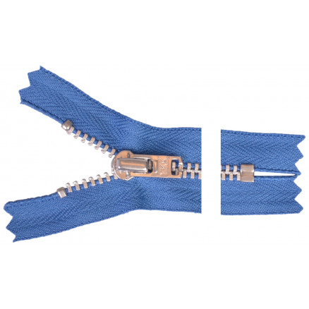 YKK Reißverschluss Aluminium 20cm 4mm Blau von YKK