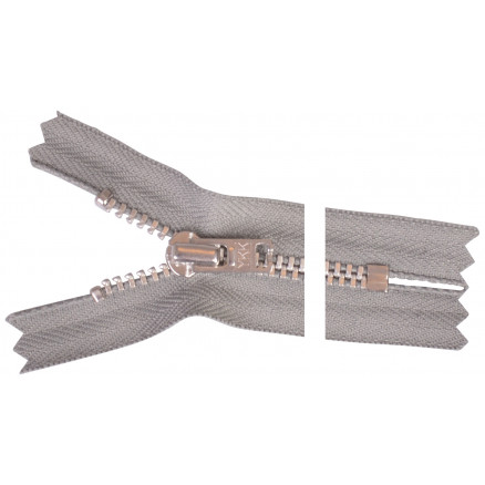 YKK Reißverschluss Aluminium 20cm 4mm Grau von YKK