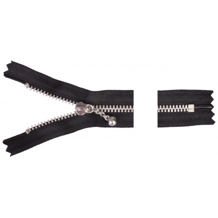 YKK Reißverschluss Aluminium 20cm 4mm Schwarz von YKK
