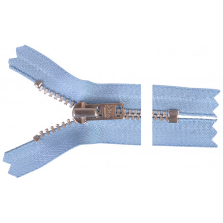 YKK Reißverschluss Aluminium 6cm 4mm Hellblau von YKK