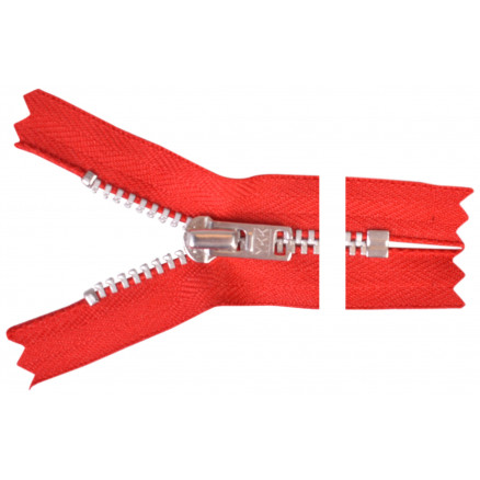 YKK Reißverschluss Aluminium 8cm 4mm Rot von YKK