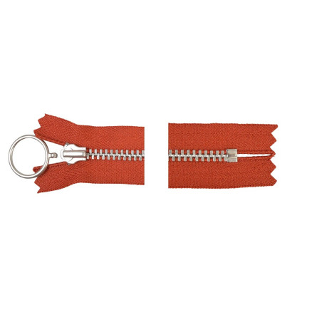 YKK-Reißverschluss Aluminium fest mit Ring 20cm 4mm Rost YKK-Reißverschluss Aluminium fest mit Ring 20cm 4mm Rost von YKK