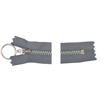 YKK Reißverschluss Aluminium mit Ringzug 25cm 4mm Dunkelgrau YKK Reißverschluss Aluminium mit Ringzug 25cm 4mm Dunkelgrau von YKK