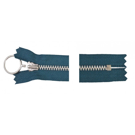 YKK Reißverschluss Aluminium mit Ringzug 25cm 4mm Petrol von YKK