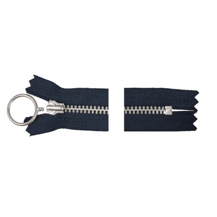 YKK Reißverschluss Aluminium mit Ringzug 30cm 4mm Marine Blau von YKK