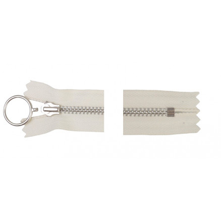YKK Reißverschluss Aluminium mit Ringzug 35cm 4mm Cremefarben von YKK