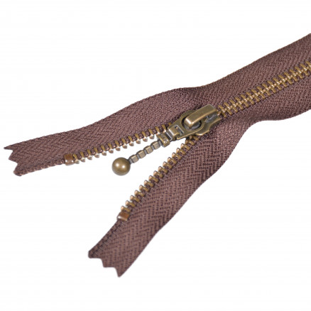 YKK Reißverschluss Antik Messing Braun 6mm - 35cm von YKK
