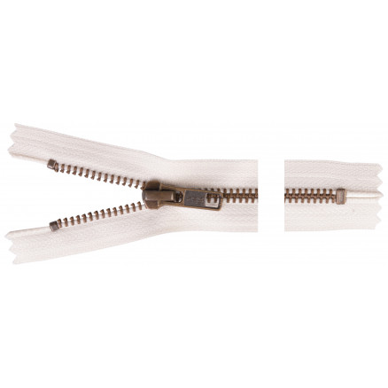 YKK Reißverschluss Messing antik 12cm 6mm Natur von YKK
