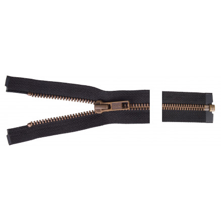 YKK Trennbarer Reißverschluss Antik Messing 70cm 6mm Schwarz YKK Trennbarer Reißverschluss Antik Messing 70cm 6mm Schwarz von YKK