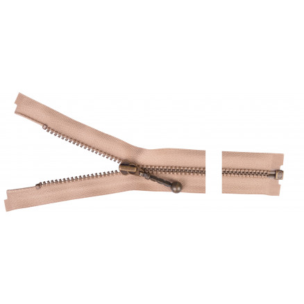 YKK Trennbarer Reißverschluss Antik Messing 50cm 4mm Beige von YKK