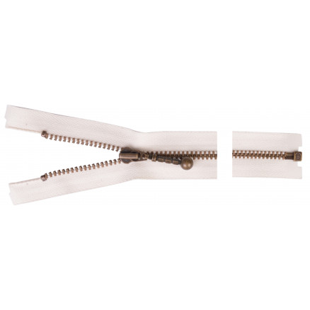 YKK Trennbarer Reißverschluss Antik Messing 50cm 4mm Natur von YKK