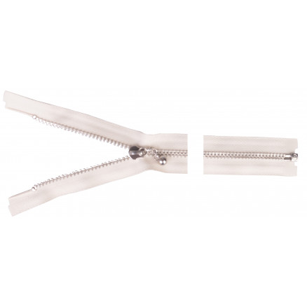 YKK Trennbarer Reißverschluss Aluminium 50cm 4mm Natur von YKK