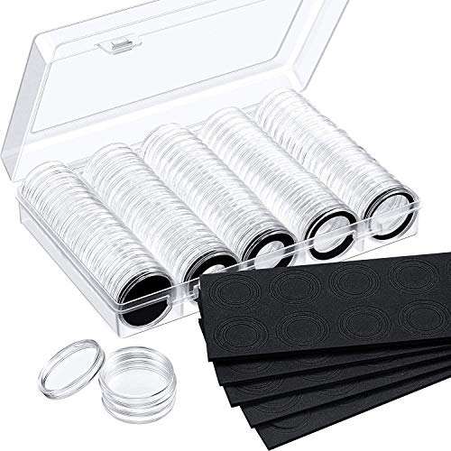 100 Stück 30 mm Münzkapseln Schützen Sie den Dichtungs-Münzhalter für Münzsammel ，5 Größen (17/ 20/ 25/ 27/ 30 mm) Geldaufbewahrung von YKKJ