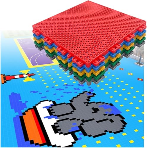 10 Stück, einfach zu installierende modulare ineinander greifende Bodenmatten, DIY-Puzzle-Bodenmatte mit Drainagelöchern, 10 Stück von YKMYXZ