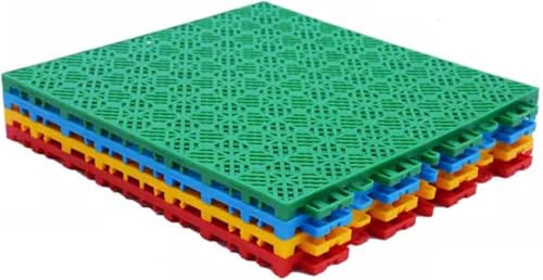 12 Zoll modulare ineinander greifende Bodenmatten, Fliesen for Sportplätze im Freien, Bodenbelag for Terrassenpools, Wäscheschuppen, Garagenanhänger(Green) von YKMYXZ