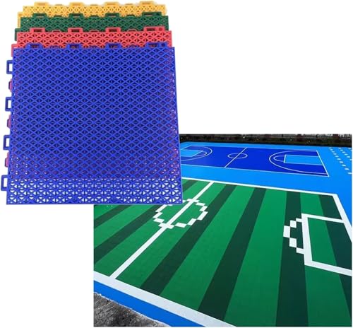 12in DIY Modulare Ineinander greifenfußmatten for Basketballplatz Badmintonplatz 10PCS(Green) von YKMYXZ