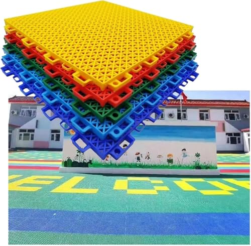 30,5 cm Bodenfliesen for Sportplätze im Freien for Kindergartenspielplätze im Hinterhof, DIY-Puzzle-Spaß-Bodenbelag, 10 Stück(Yellow) von YKMYXZ