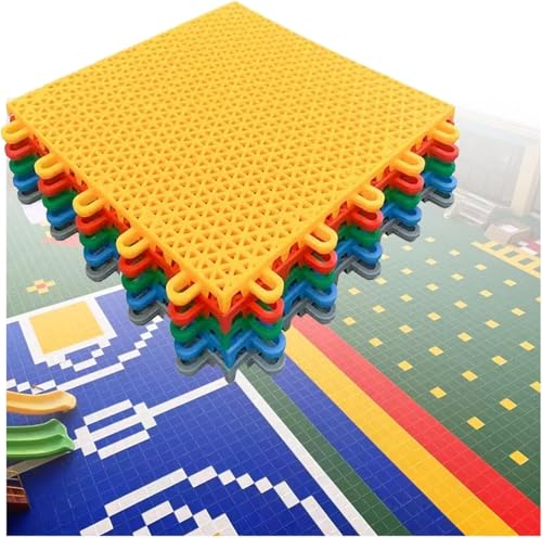 Bodenfliesen for Sportplätze, 9,84 Zoll modulare ineinander greifende Bodenfliesen, DIY-Spleißbodenmatte for die Kindergartenschule(Yellow) von YKMYXZ