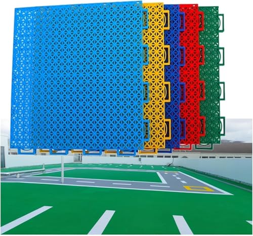 Einfach zu installierender, wetterbeständiger, modularer Verbundboden, Grünlandzement-Bodenbelag, 16 Stück(Grey) von YKMYXZ