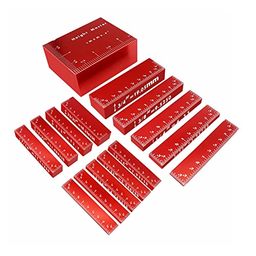 YKMYXZ Einrichtungsblöcke Guage, 17-teilige Aluminium-Setup-Stangen for Oberfräsen- und Tischkreissägen-Zubehör1/16 Holzbearbeitungsarbeiten schnell einrichten und messen YKMYXZ Einrichtungsblöcke Guage, 17-teilige Aluminium-Setup-Stangen for Oberfräsen- und Tischkreissägen-Zubehör1/16 Holzbearbeitungsarbeiten schnell einrichten und messen von YKMYXZ