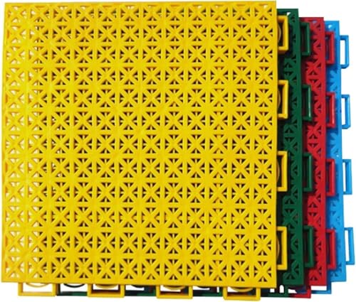 Modulare ineinander greifende Bodenmatten, DIY-Fliesen for Sportplätze im Freien, Bodenmatten mit schneller Entwässerung for Garten, Haustierdeck, Garage, Terrasse, 16 Stück(Green) von YKMYXZ