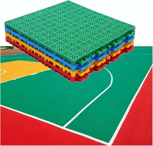 Modulare ineinander greifende Bodenmatten for Basketballplätze, Badmintonplätze, rutschfeste und verschleißfeste Sportplatzfliesen(Blue) von YKMYXZ