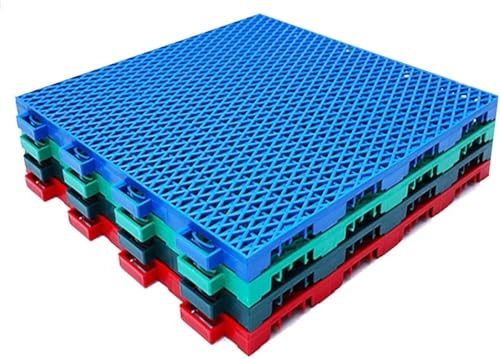 Sportfliesen for den Außenbereich, schnell entwässernde modulare ineinander greifende Matten, kälte- und hitzebeständig und leicht zu reinigen.(Blue) von YKMYXZ