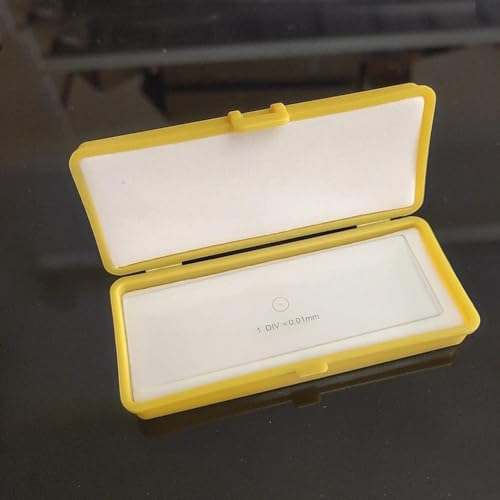 YKMYXZ, 0,01 mm optisches Glasmikroskop-Kalibrierungsobjektträger, Okular-Fadenkreuz-Lineal, Mikroskop-Tischmikrometer zur Messung von Okularen YKMYXZ, 0,01 mm optisches Glasmikroskop-Kalibrierungsobjektträger, Okular-Fadenkreuz-Lineal, Mikroskop-Tischmikrometer zur Messung von Okularen von YKMYXZ