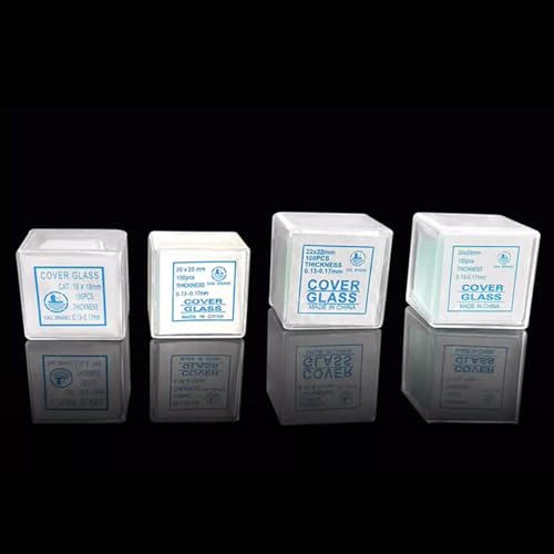 YKMYXZ, 100 teile/schachtel Professionelle Glasabdeckung Glas Micro Deckgläser 18x18mm Mikroskop Objektträger Abdeckungen(20x20mm) von YKMYXZ