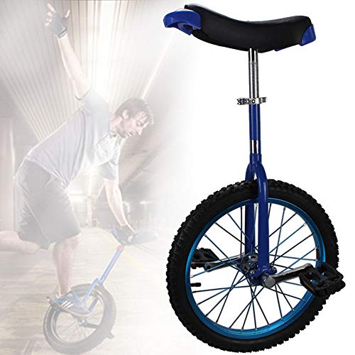 YKMYXZ, 16/18/20-Zoll-Rad-Einrad, rutschfeste Räder-Einrad, mit Leichtmetallfelge, extra dickem Reifen, Verstellbarer Sitz, for Outdoor-Sport, Fitness, Training, Gesundheit(Blue,20inch) von YKMYXZ