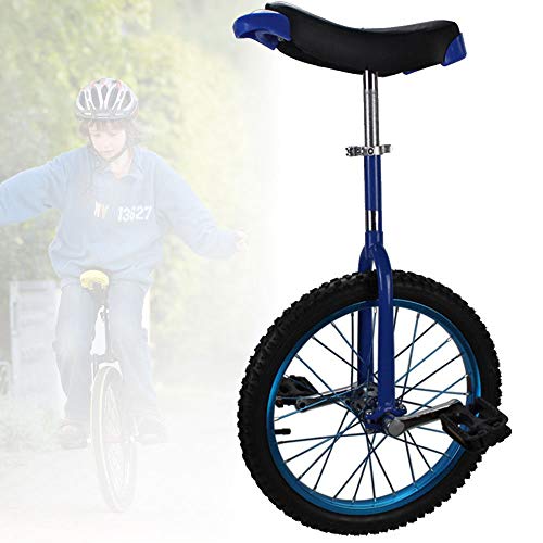 YKMYXZ, 16/18/20-Zoll-Rad-Einrad, rutschfeste Räder-Einrad, mit Leichtmetallfelge, extra dickem Reifen, Verstellbarer Sitz, for Outdoor-Sport, Fitness, Training, Gesundheit(Blue,20inch) von YKMYXZ