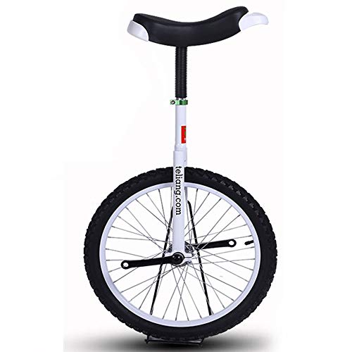 YKMYXZ, 16-Zoll-Rad-Einrad for Kinder mit Leichtmetallfelge, extra dickem Reifen und stabilem Aufbewahrungsständer, Balance-Radfahren, Übung, Fitness for Erwachsene(White) von YKMYXZ