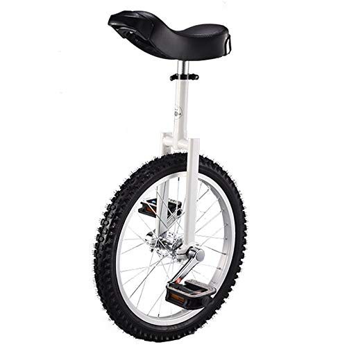 YKMYXZ, 18/20-Zoll-Rad-Einrad for Kinder, mit Leichtmetallfelge, extra dickem Reifen, verstellbarem Sitz, Aluminiumlegierungsschnalle, for Outdoor-Sport, Fitness, Training, Gesundheit(White,18inches) von YKMYXZ