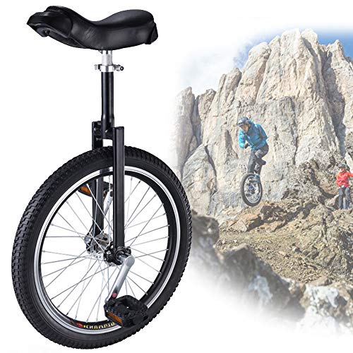 YKMYXZ, 18-Zoll-Einrad, verstellbares Outdoor-Einrad, rutschfeste Reifen, mit stabilem Aufbewahrungsständer, Balance-Radfahren, Übungsfitness for Erwachsene(Black) von YKMYXZ