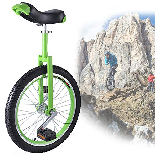 YKMYXZ, 18-Zoll-Einrad, verstellbares Outdoor-Einrad, rutschfeste Reifen, mit stabilem Aufbewahrungsständer, Balance-Radfahren, Übungsfitness for Erwachsene(Green) von YKMYXZ