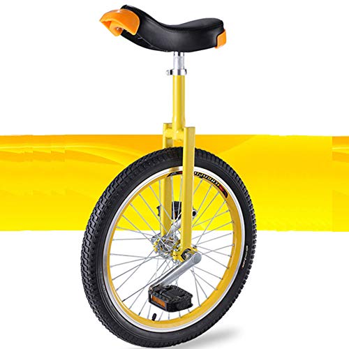 YKMYXZ, 18-Zoll-Einrad, verstellbares Outdoor-Einrad, rutschfeste Reifen, mit stabilem Aufbewahrungsständer, Balance-Radfahren, Übungsfitness for Erwachsene(Yellow) von YKMYXZ