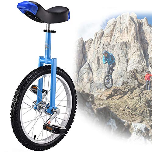 YKMYXZ, 18-Zoll-Einräder for Erwachsene, Einrad mit rutschfesten Rädern, Bergreifen, Reiten, Selbstausgleichsübung, Laufradfahren, Outdoor-Sport, Fitnessübung(Blue) von YKMYXZ