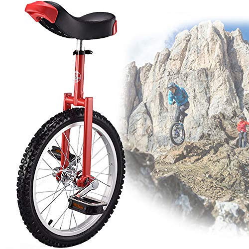 YKMYXZ, 18-Zoll-Einräder for Erwachsene, Einrad mit rutschfesten Rädern, Bergreifen, Reiten, Selbstausgleichsübung, Laufradfahren, Outdoor-Sport, Fitnessübung(Red) von YKMYXZ